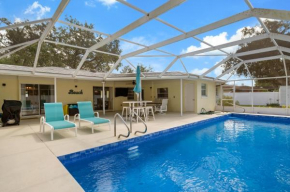 Blue Chill! Heated pool home with grill! 15 min drive to the beach!